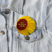 Badge Rond 7,6 Cm Gros Tournesol brillant Vibes positives Floral (En situation)