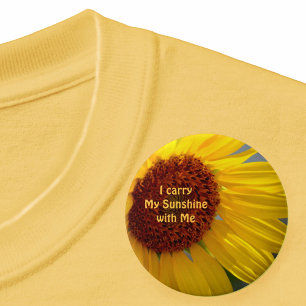 Badge Rond 7,6 Cm Gros Tournesol brillant Vibes positives Floral