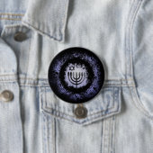 Badge Rond 7,6 Cm Grunge Chanukah Menorah (En situation)