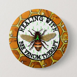 Badge Rond 7,6 Cm Guérison avec le bouton de ruban de Lyme de la thé