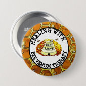 Badge Rond 7,6 Cm Guérison avec le bouton de thérapie de venin (Devant & derrière)