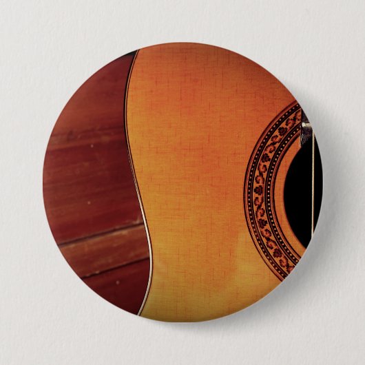 Badge Rond 7,6 Cm Guitare acoustique (Devant)