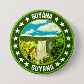 Badge Rond 7,6 Cm Guyana (Devant)