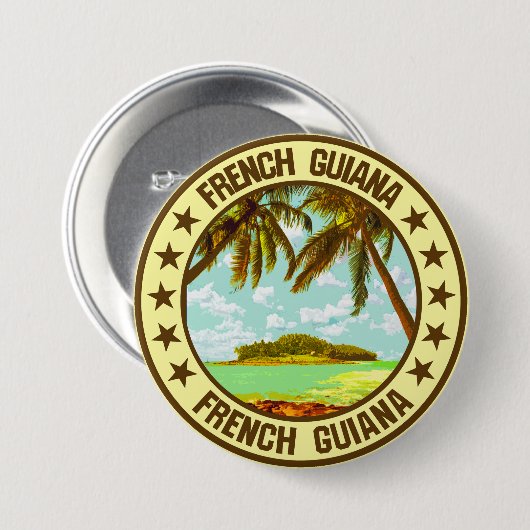 Badge Rond 7,6 Cm Guyane (Devant & derrière)