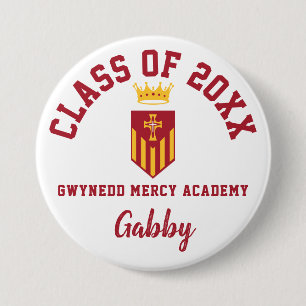 Badge Rond 7,6 Cm Gwynedd Mercy Academy Bouton Logo Sports Personnal