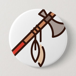 Badge Rond 7,6 Cm hache