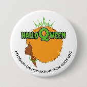 Badge Rond 7,6 Cm HALLOQWEEN Afro Queen Halloween élégant (Devant)