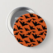 Badge Rond 7,6 Cm Halloween chauves-souris noires orange cool éffray (Devant & derrière)