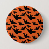 Badge Rond 7,6 Cm Halloween chauves-souris noires orange cool éffray (Devant)