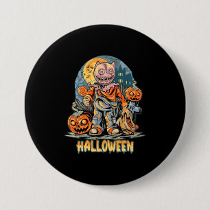 Badge Rond 7,6 Cm Halloween Et Chat
