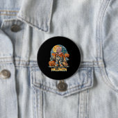 Badge Rond 7,6 Cm Halloween Et Chat (En situation)