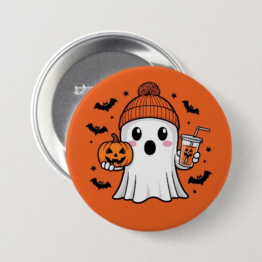 Badge Rond 7,6 Cm Halloween fantôme mignon (Devant & derrière)