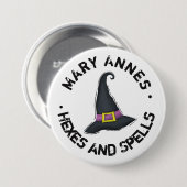 Badge Rond 7,6 Cm Halloween jolie sorcière Casquette épisodes lunair (Devant & derrière)