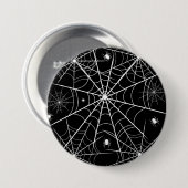 Badge Rond 7,6 Cm Halloween Spider Web (Devant & derrière)