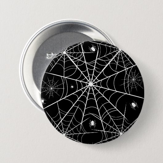 Badge Rond 7,6 Cm Halloween Spider Web (Devant & derrière)