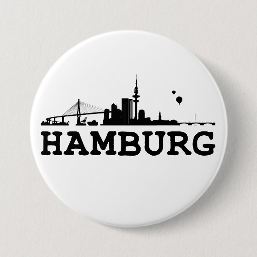 Badge Rond 7,6 Cm Hambourg Button / Feker / Pin (Devant)