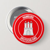Badge Rond 7,6 Cm Hamburg Round Emblem (Devant & derrière)