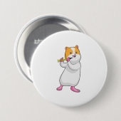 Badge Rond 7,6 Cm Hamster à Musique avec Flûte (Devant & derrière)