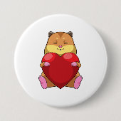 Badge Rond 7,6 Cm Hamster au coeur (Devant)