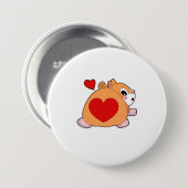 Badge Rond 7,6 Cm Hamster au coeur (Devant & derrière)