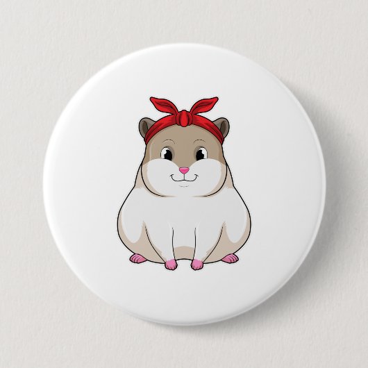Badge Rond 7,6 Cm Hamster avec Bandana (Devant)