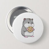 Badge Rond 7,6 Cm Hamster avec Cookie (Devant & derrière)