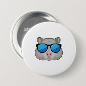 Badge Rond 7,6 Cm Hamster avec lunettes de soleil (Devant & derrière)