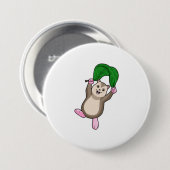 Badge Rond 7,6 Cm Hamster avec parachute (Devant & derrière)