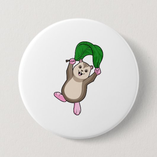 Badge Rond 7,6 Cm Hamster avec parachute (Devant)
