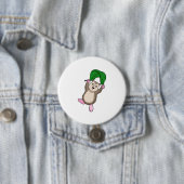 Badge Rond 7,6 Cm Hamster avec parachute (En situation)