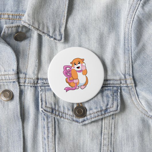Badge Rond 7,6 Cm Hamster avec ruban (En situation)