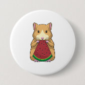 Badge Rond 7,6 Cm Hamster with Watermelon (Devant)