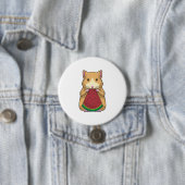 Badge Rond 7,6 Cm Hamster with Watermelon (En situation)