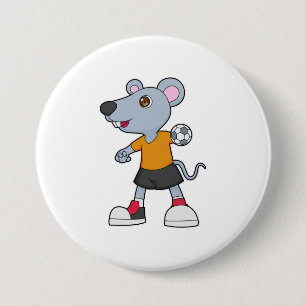 Badge Rond 7,6 Cm Handball de souris