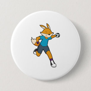 Badge Rond 7,6 Cm Handball joueur Fox