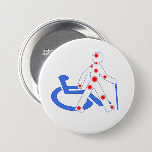 Badge Rond 7,6 Cm Handicap invisible / visible (Devant & derrière)