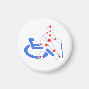 Badge Rond 7,6 Cm Handige Invaliditeit / Magneet