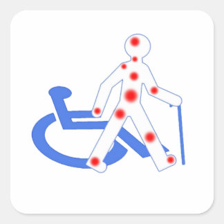 Badge Rond 7,6 Cm Handige Invaliditeit / Vierkante Sticker