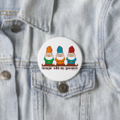 Badge Rond 7,6 Cm Hangin Bleu Avec Mes Gnomes (En situation)