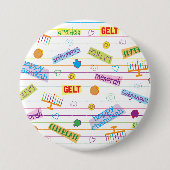Badge Rond 7,6 Cm Hanoukka Button, Parti Chanukah (Devant)
