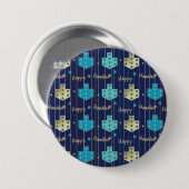 Badge Rond 7,6 Cm Hanoukka Round Buttons Fancy Shmancey Dreidels (Devant & derrière)