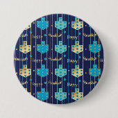 Badge Rond 7,6 Cm Hanoukka Round Buttons Fancy Shmancey Dreidels (Devant)