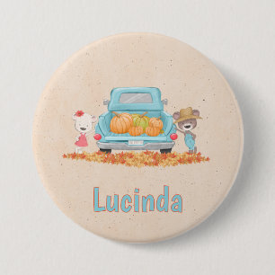 Badge Rond 7,6 Cm Happy Automne Y'all Automne Custom Bears Citrouill
