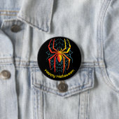 Badge Rond 7,6 Cm Happy Halloween Spider Web (En situation)