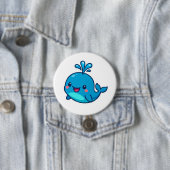 Badge Rond 7,6 Cm Happy Kawaii Baleine Sticker - mignon ami Océan (En situation)