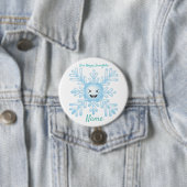 Badge Rond 7,6 Cm Happy Snowflake Emoticon Thunder_Cove (En situation)