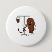 Badge Rond 7,6 Cm Haricot de café avec pot de café (Devant)