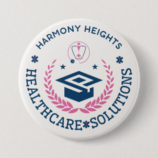 Badge Rond 7,6 Cm Harmony Heights Healthcare Solutions Logo de l'ent
