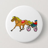 Badge Rond 7,6 Cm Harness Racing Cheval et conducteur (Devant)