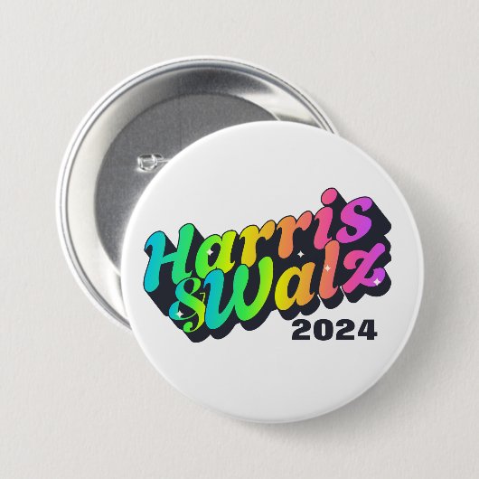 Badge Rond 7,6 Cm Harris et Walz Rainbow (Devant & derrière)